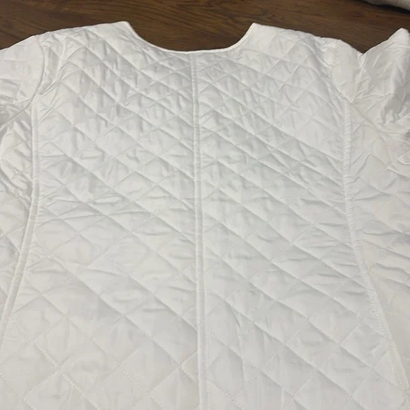 White Quilted Jacket with Buttons by Classic Editions - Picture 11 of 12